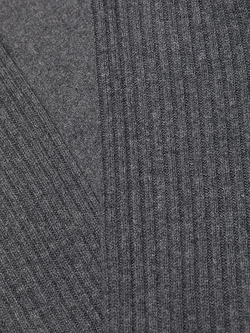 Wool-Blend Rib-Knit Wide-Leg Crop Pants