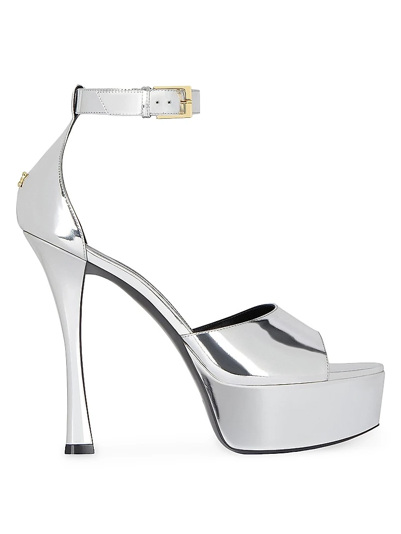 4G Liquid Platform Sandals Patent Leather