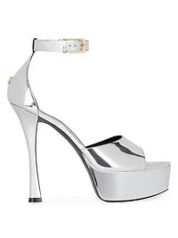 4G Liquid Platform Sandals Patent Leather