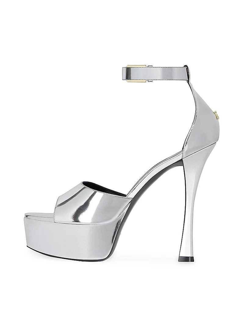 4G Liquid Platform Sandals Patent Leather