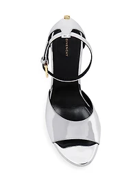 4G Liquid Platform Sandals Patent Leather
