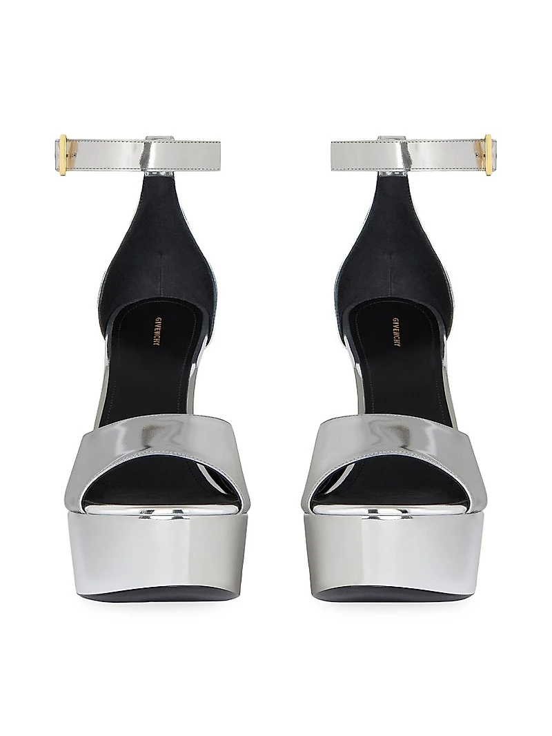 4G Liquid Platform Sandals Patent Leather