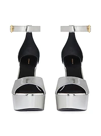 4G Liquid Platform Sandals Patent Leather