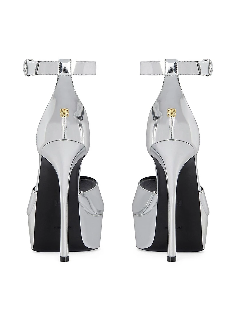 4G Liquid Platform Sandals Patent Leather