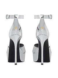 4G Liquid Platform Sandals Patent Leather
