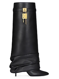 Shark Lock Stiletto Boots Nappa Leather