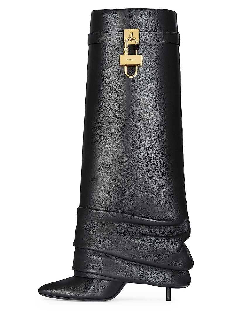 Shark Lock Stiletto Boots Nappa Leather