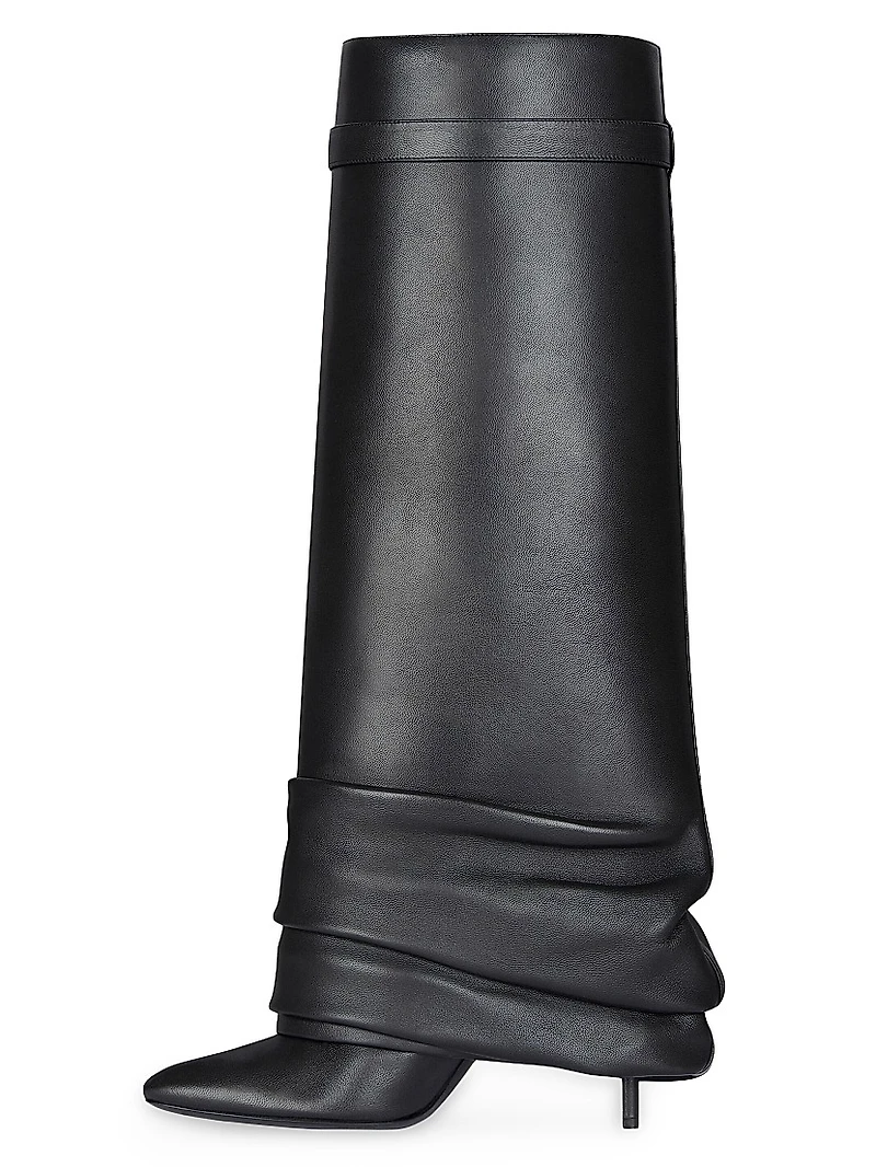 Shark Lock Stiletto Boots Nappa Leather