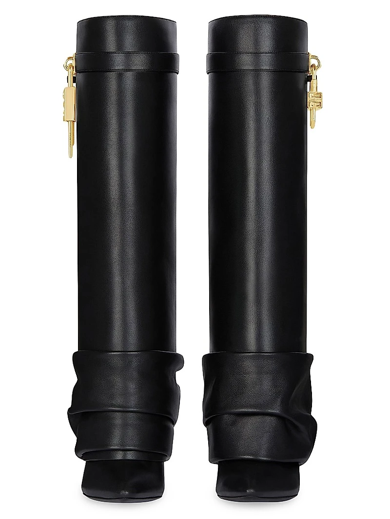 Shark Lock Stiletto Boots Nappa Leather