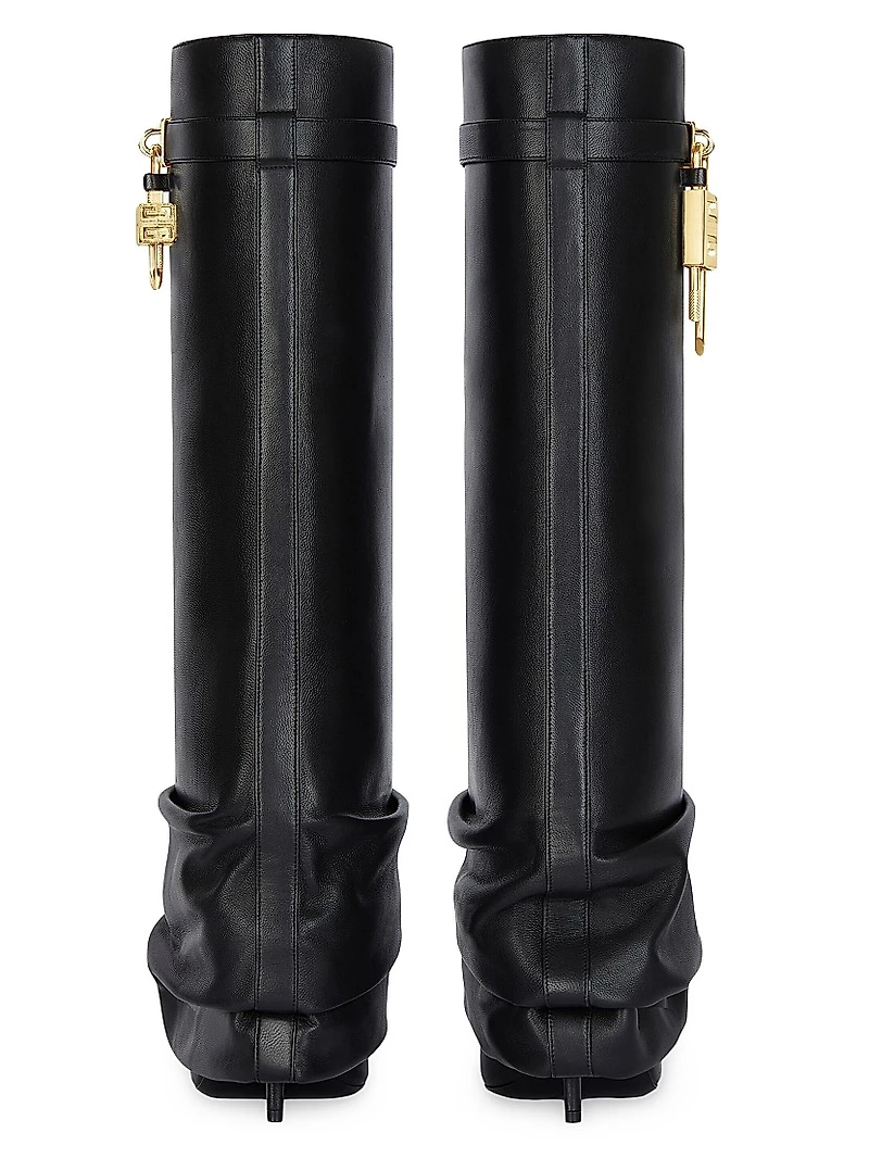 Shark Lock Stiletto Boots Nappa Leather