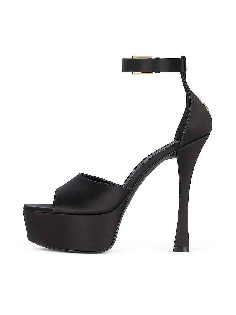 4G Liquid Platform Sandals Satin