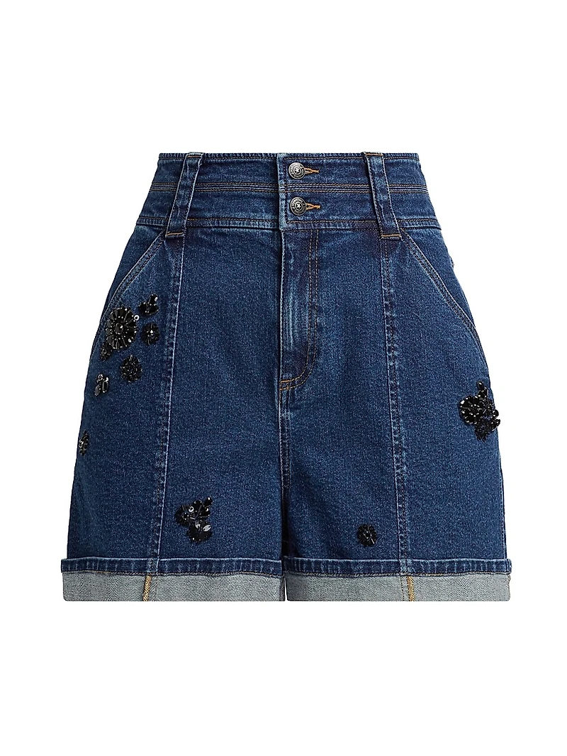 Marin Embellished Denim Shorts