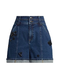 Marin Embellished Denim Shorts