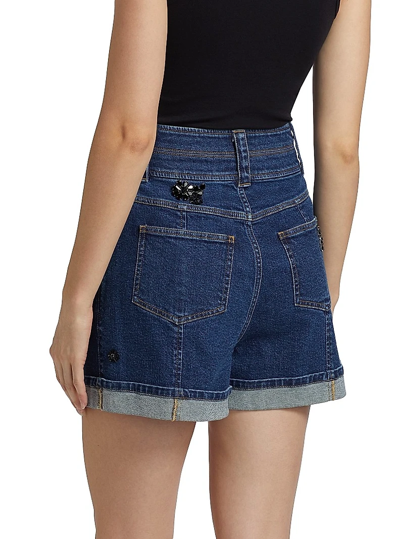 Marin Embellished Denim Shorts