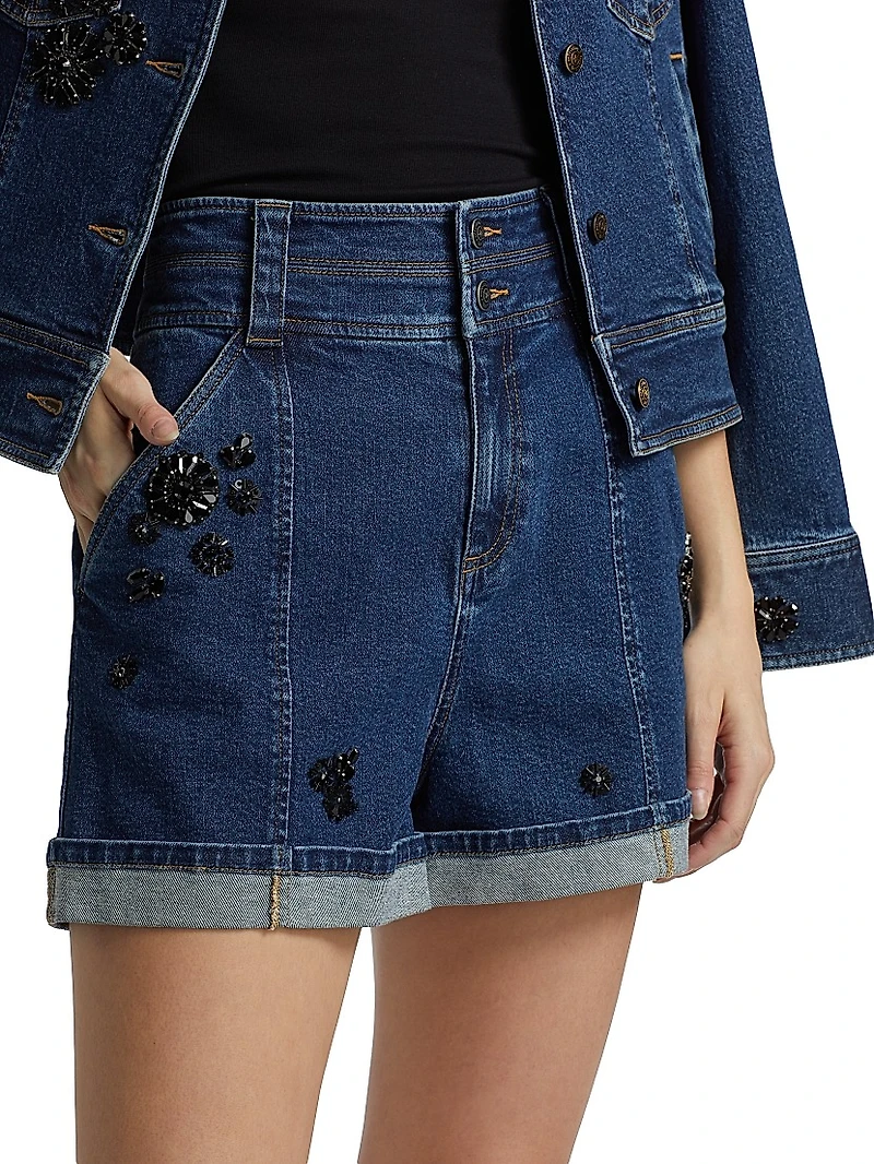 Marin Embellished Denim Shorts