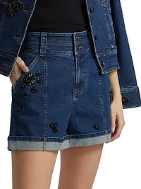 Marin Embellished Denim Shorts