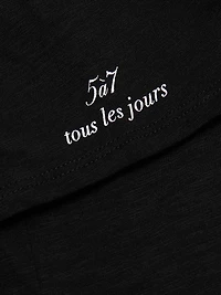 'Bonjour Mon Amour' Embellished Eiffel Tower Cotton T-Shirt