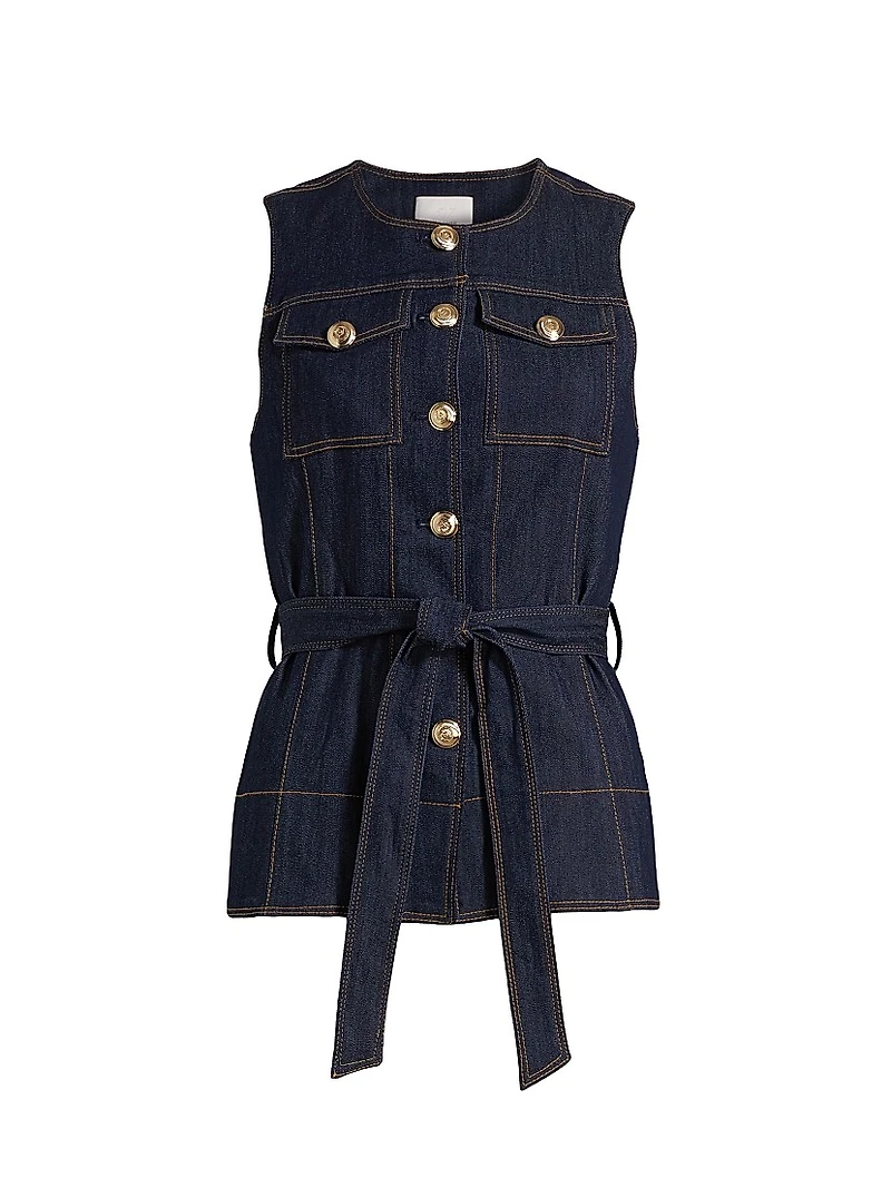 Reenee Denim Tie-Waist Vest