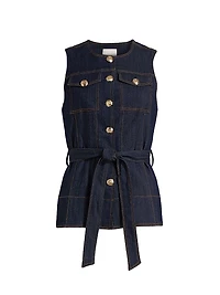 Reenee Denim Tie-Waist Vest