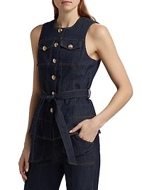 Reenee Denim Tie-Waist Vest