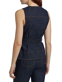 Reenee Denim Tie-Waist Vest