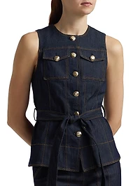 Reenee Denim Tie-Waist Vest