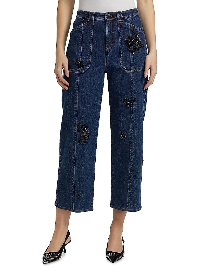 Andy Embellished Crop Jeans