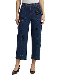 Andy Embellished Crop Jeans