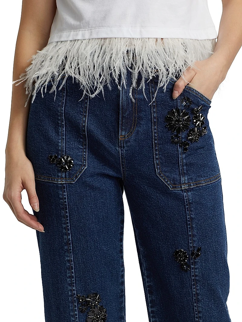 Andy Embellished Crop Jeans