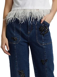 Andy Embellished Crop Jeans