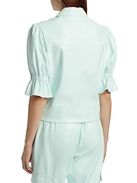 Holly Vegan Leather Puff Sleeve Jacket