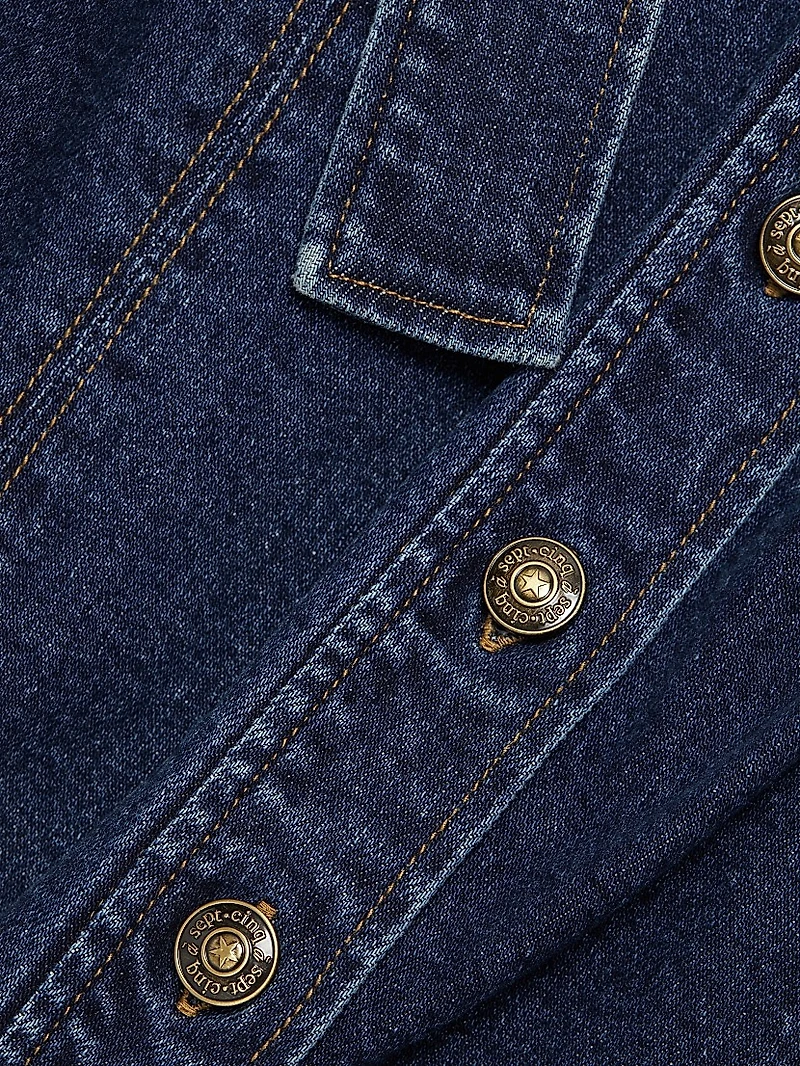Clea Belted Denim Mini-Shirtdress