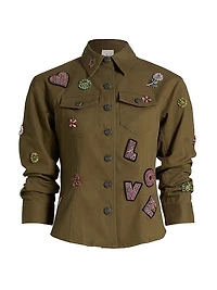 Ditsy Love Scrunched-Sleeve Canyon Jacket