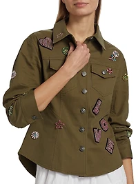 Ditsy Love Scrunched-Sleeve Canyon Jacket