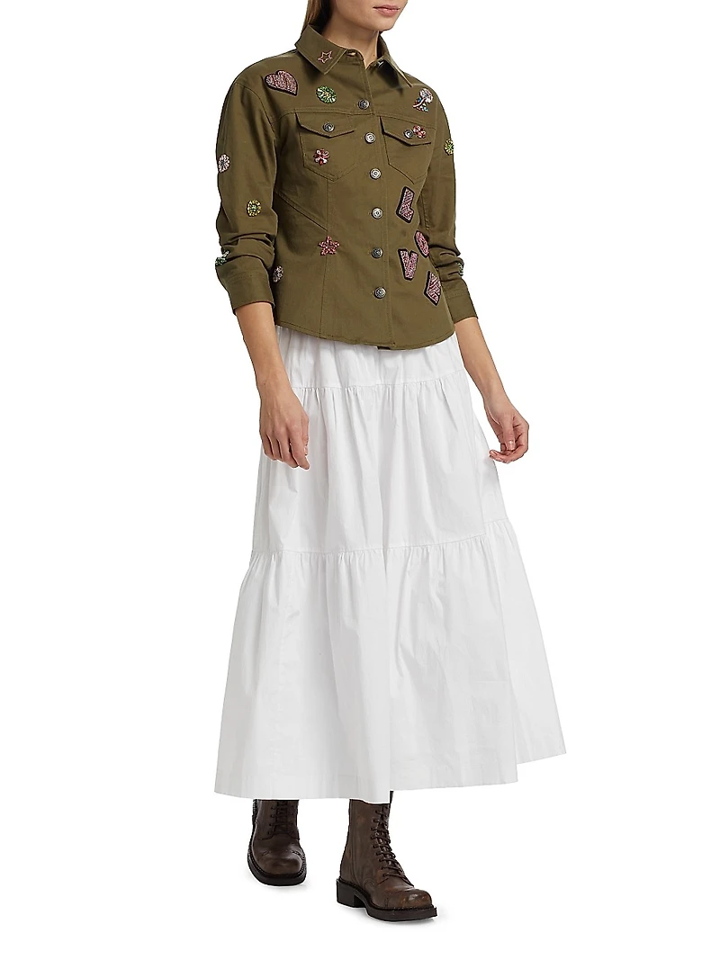 Ditsy Love Scrunched-Sleeve Canyon Jacket