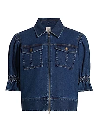 Holly Puff-Sleeve Denim Jacket