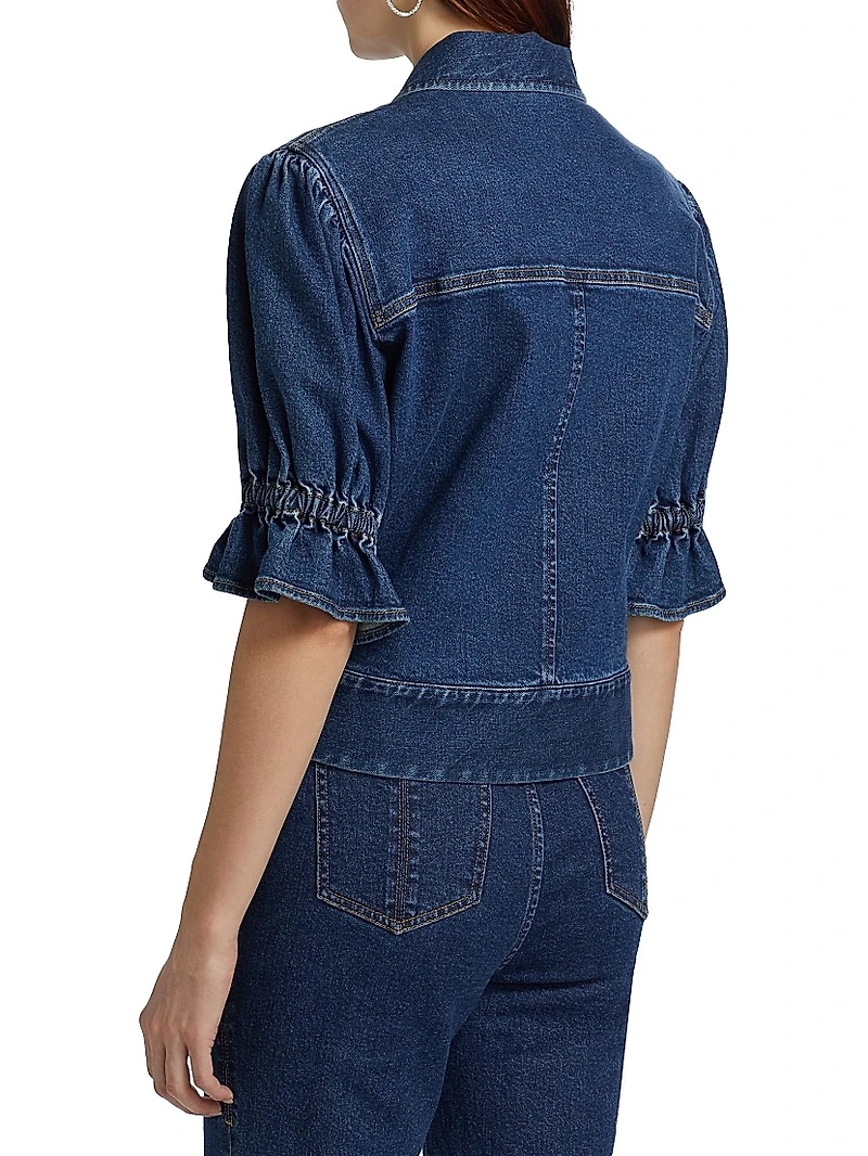 Holly Puff-Sleeve Denim Jacket