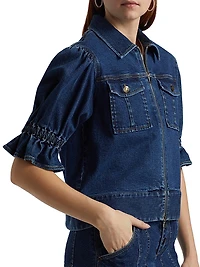 Holly Puff-Sleeve Denim Jacket