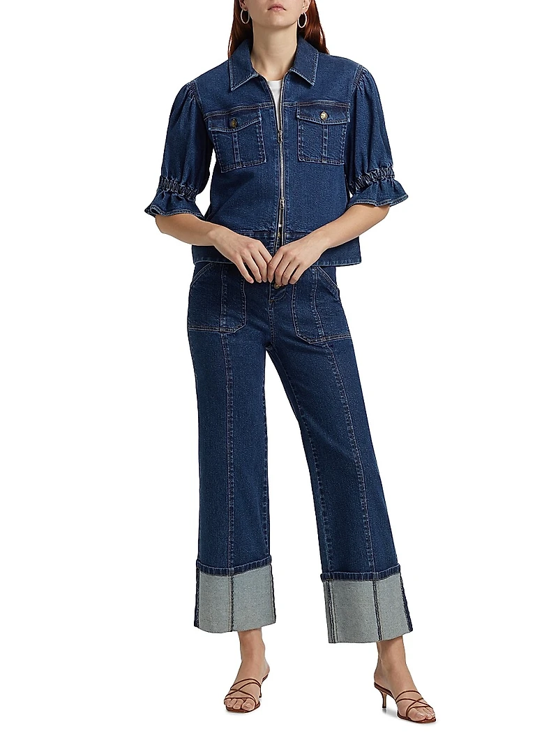 Holly Puff-Sleeve Denim Jacket
