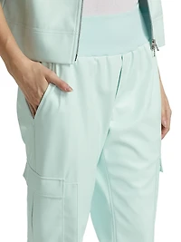 Giles Vegan Leather Cargo Pants