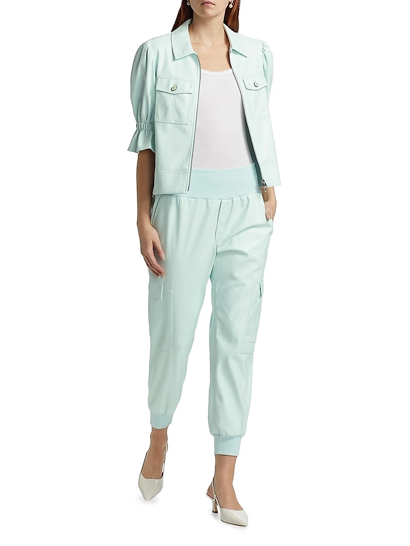 Giles Vegan Leather Cargo Pants