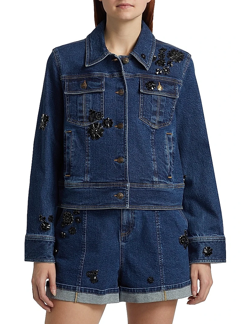 Riveria Embellished Denim Jacket