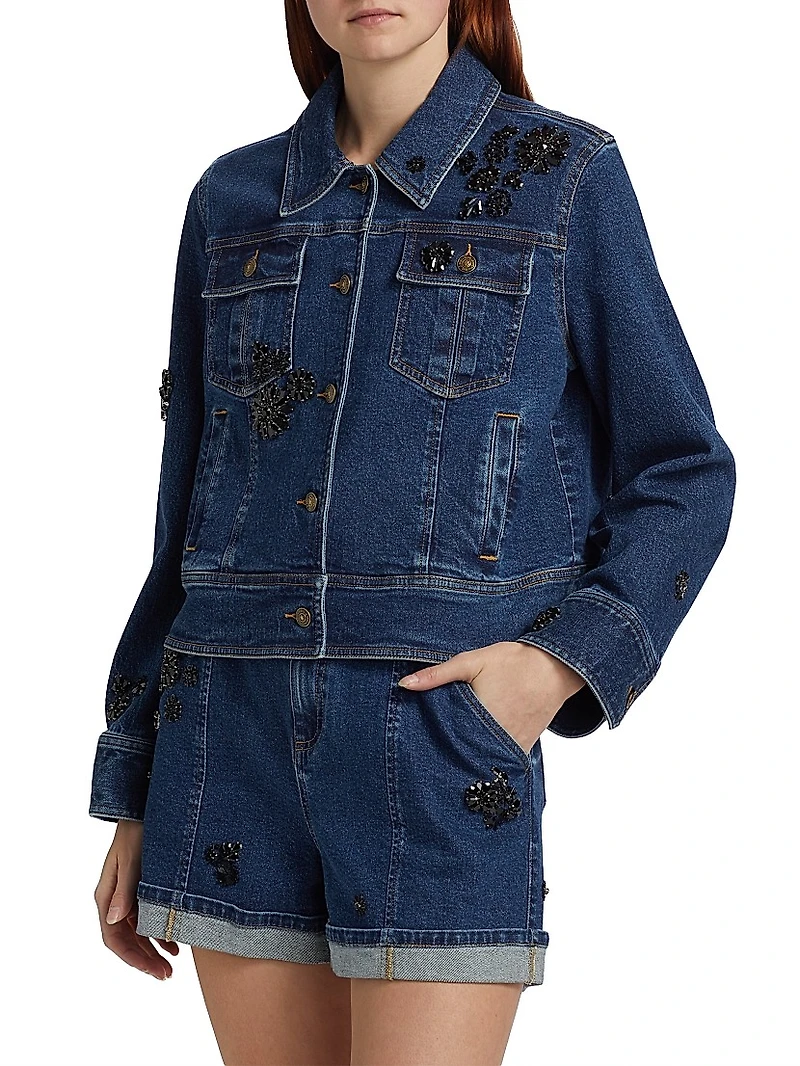Riveria Embellished Denim Jacket