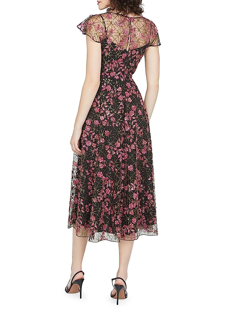 Mariah Beaded A-Line Cocktail Dress