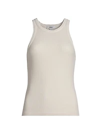 Rayne High-Neck Rib-Knit Tank