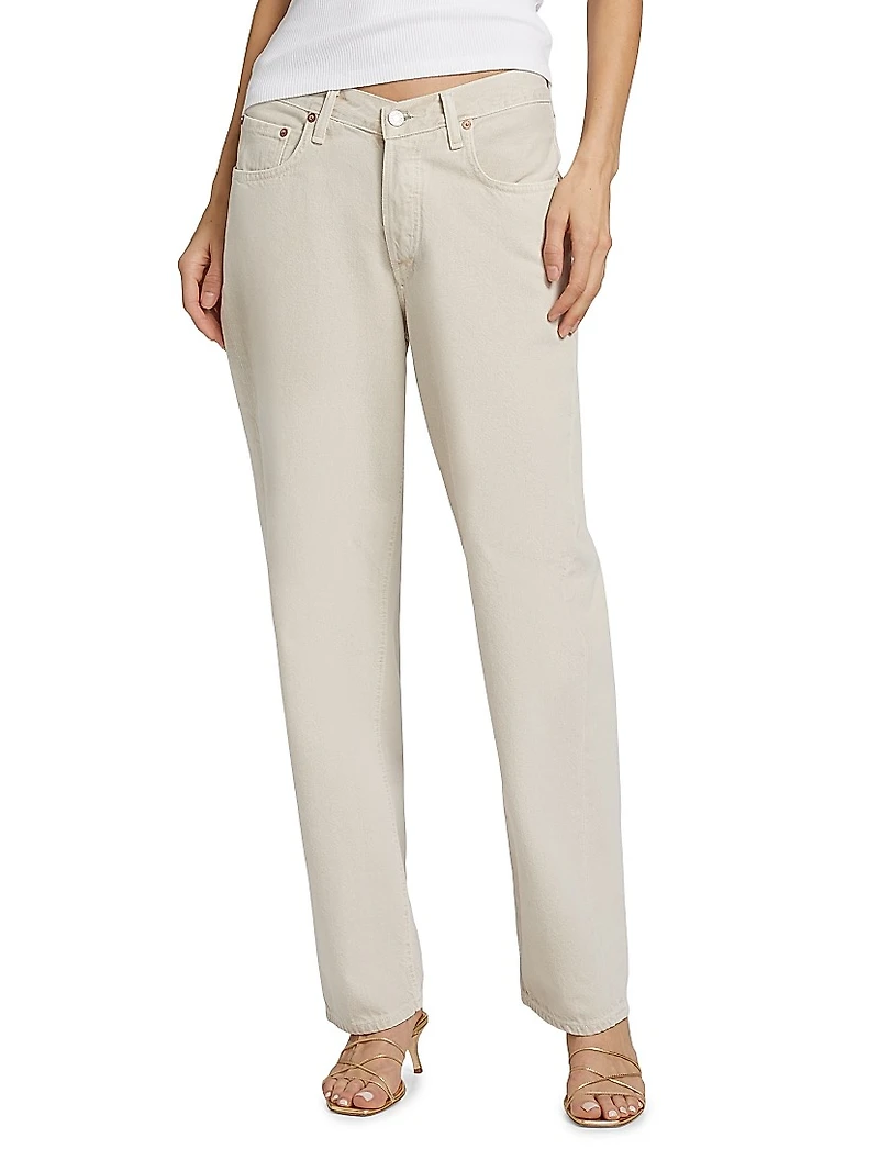 V-Waist Baggy Straight-Leg Jeans