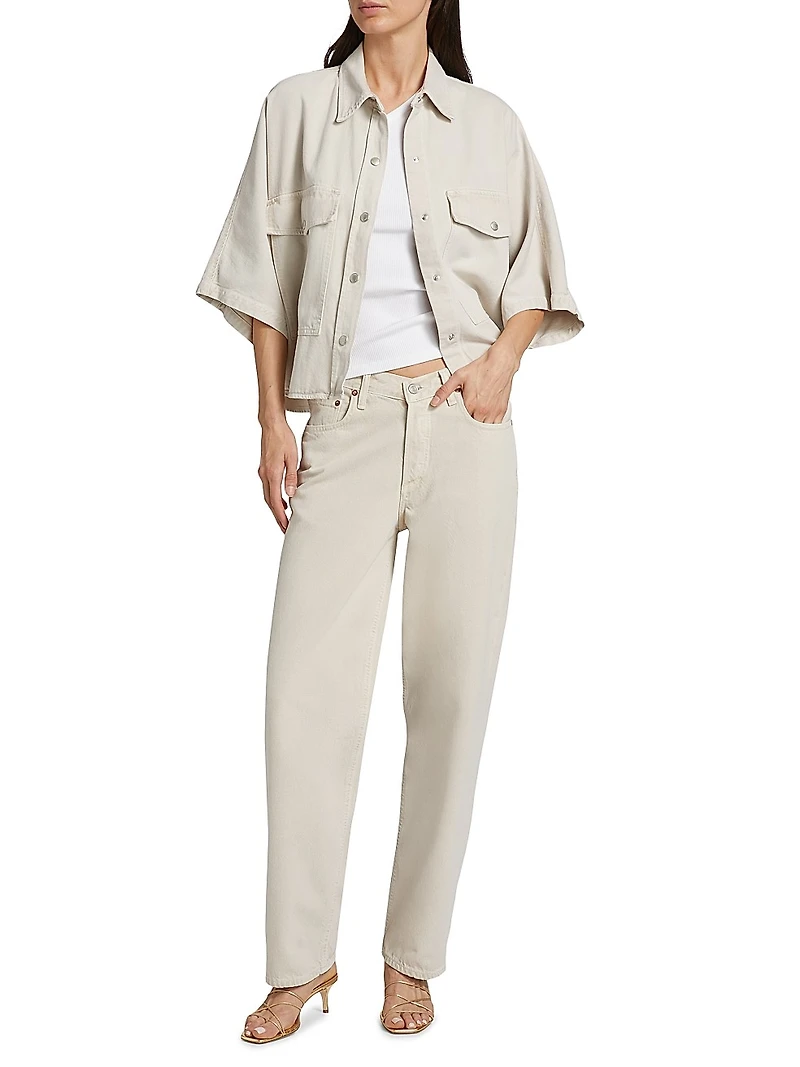 V-Waist Baggy Straight-Leg Jeans