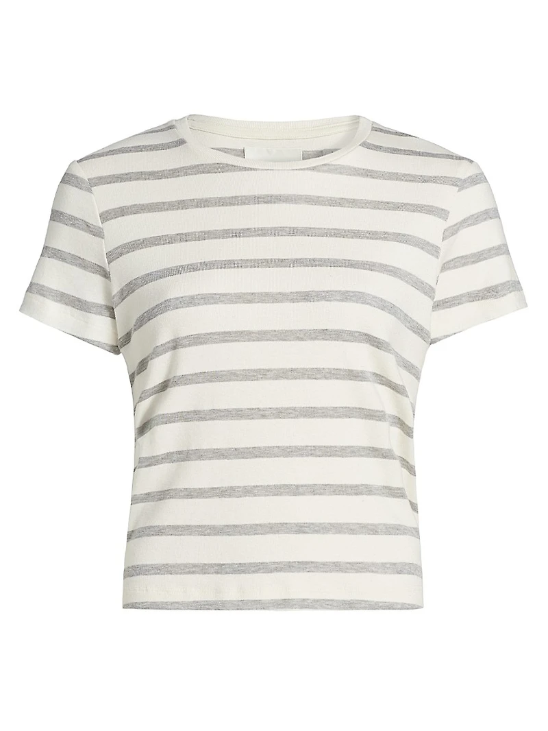 Kyle Striped Cotton-Blend Cropped T-Shirt