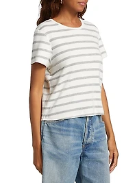 Kyle Striped Cotton-Blend Cropped T-Shirt