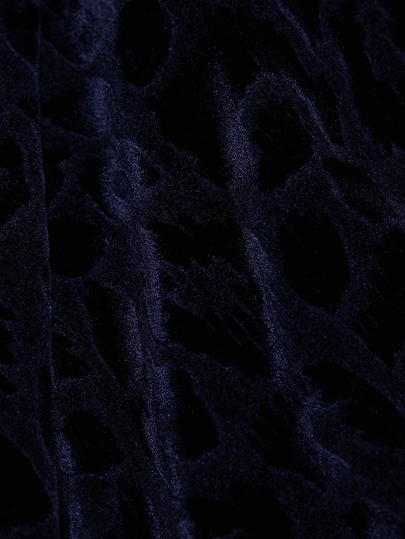 Leopard Velvet Ruched Gown